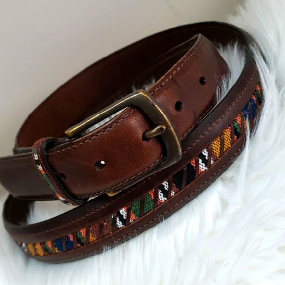 Columbia Other - Colombia men’s belt genuine leather western embroidered multi colors size 44